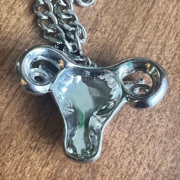 Hot Topic Punk, Metallic Fantasy Silver Goat Necklace - Picture 3 of 3